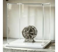 vitrine Acrylique Vitrine pour Objets De Collection Assembler Une Boîte en Acrylique Transparent, Un Boîtier en Acrylique Rectangulaire(White,35x35x35cm/14x14x14)