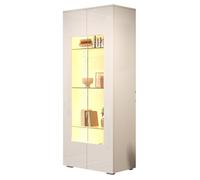 Vitrine Argentier Salon 70x40x173 cm Acrylique 2 Portes Éclairage LED Intégré Armoire Haute Brillante MDF Verre Sécurité