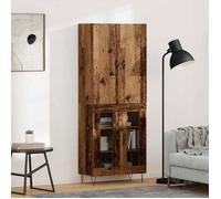 Vitrine - argentier - vaisselier Vidaxl Haut Armoire 2 pcs Bois ancien Bois d'ingénierie et verre