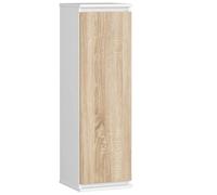 Vitrine armoire AKORD W30 Blanche 30 cm 1 porte façade Chêne Sonoma 3 étagères 30x30x99 cm