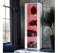 Vitrine Armoire Komodee TIVOLI - LED RVB - Blanc - 55 x 159 x 35 cm