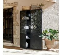 Vitrine Astralon noir vieilli H/L/P env. 189.5/100/47.5 cm