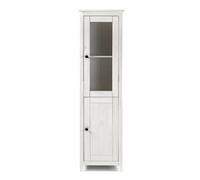 Vitrine avec 1 porte et 1 porte vitrée coloris blanc - Longueur 50 x Hauteur 180 x Profondeur 35 cm