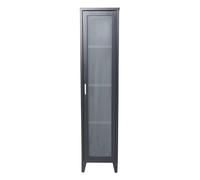 Vitrine Avec Porte Givrée "Acero" 150cm Noir