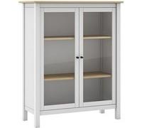 Vitrine Basse 2 Portes en Pin Massif Blanc - MAKS - ALTOBUY Blanc G