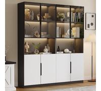 Vitrine blanche 160x30x200 cm, avec éclairage LED réglable