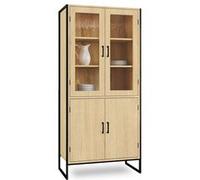 Vitrine buffet haut H. 176 cm vaisselier DETROIT 4 portes design industriel Multicolore G