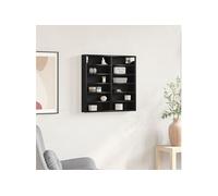 vidaXL Vitrine Chêne Noir 60 x 8,5 x 58 cm Bois d'ingénierie, Solution de Rangement Bureau, Cabinet d'affichage spacieux, étagères murales Chic, Meuble Moderne pour Organiser la Maison