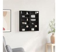 vidaXL Vitrine Chêne Noir 60 x 8,5 x 58 cm Bois d'ingénierie, Solution de Rangement Bureau, Cabinet d'affichage spacieux, étagères murales Chic, Meuble Moderne pour Organiser la Maison