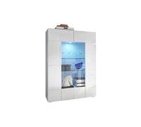 Vitrine CALISTO - LEDs - 2 portes - Blanc laqué