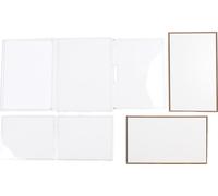 Vitrine claire pour figurines, boîte en plastique pour objets de collection, maison de poupées, rangement, organisation des jouets, socle en bois, 36 x 22 x 26 cm, blanc