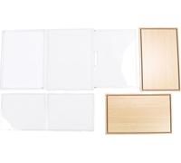 Vitrine claire pour figurines, boîte en plastique pour objets de collection, poupées, rangement à domicile, organisation des jouets, socle en bois, 36 x 22 x 26 cm, jaune