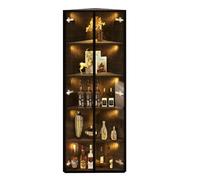 Vitrine d’angle LED noire 62 x 35 x 160 cm