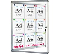 Vitrine d'affichage intérieure | | 70 cm x 97 cm | 9 x A4 | avec 18 aimants