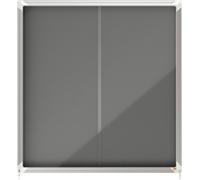 Vitrine d'affichage Premium Plus feutre, avec porte coulissante, 12xA4, gris