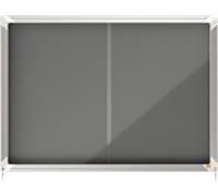 Vitrine d'affichage Premium Plus feutre, avec porte coulissante, 8xA4, gris