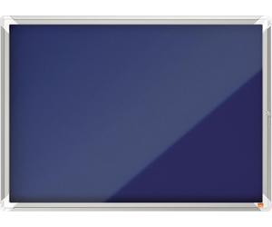 Vitrine d'affichage Premium Plus feutre, avec porte rabattable, 8xA4, bleu