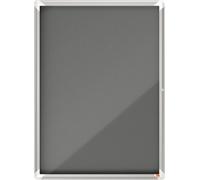 Vitrine d'affichage Premium Plus feutre, avec porte rabattable, 9xA4, gris