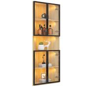 Vitrine d'angle 62/32/160 cm chêne en MDF avec LED intégrée