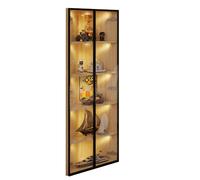 Vitrine d'angle 62/35/160 cm chêne en MDF avec LED intégrée