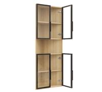 Vitrine d'angle LED décor chêne 62 x 32 x 160 cm