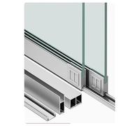 Vitrine de 8 mm en forme de montagne, double rail coulissant, porte coulissante en verre, rail en trois parties, vitrine, rail coulissant, porte coulissante(Silver,39.4in/100cm)