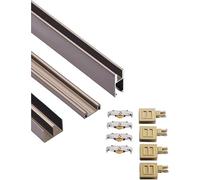 Vitrine De 8 Mm En Forme Montagne, Double Rail Coulissant, Porte | Coulissante Verre, Trois Parties(Gold,39.4in/100cm)