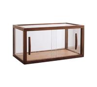 Vitrine de boulangerie, comptoir en bois avec portes en verre, présentoir à pâtisseries, biscuits, desserts, cupcakes
