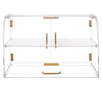 Vitrine de boulangerie, vitrine à pâtisseries professionnelle à deux étages pour comptoir, boîte à pain en acrylique transparent pour la cuisine, vitrine à gâteaux de fête avec porte arrière magnétiqu
