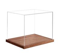 Vitrine de taille complète, boîte de casque transparente, support avec base en bois, collection de sport pour protection, étui de football avec style transparent, récipient de rangement pour