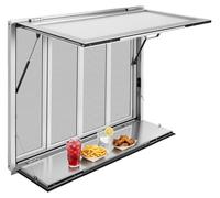 Vitrine depour food trucks VEVOR, dimensions 1220 x 915 x 110 mm, en alliage d'aluminium. Fenêtre inclinable jusqu'à 85°, avec étagère rabattable, équipée de 4 moustiquaires coulissantes et d'un croch