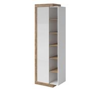 Vitrine design chêne et blanc brillant - PRICE FACTORY - Collection SINATRA - 1 porte - 200 cm