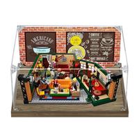 Vitrine en acrylique pour Lego 21319 Old Friends Cafe Building - Vitrine transparente anti-poussière compatible avec Lego 21319 (vitrine uniquement) (base en bois A)