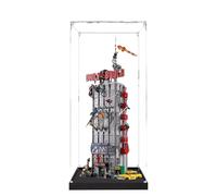 Vitrine en acrylique pour Lego 76178 Daily Bugle - Vitrine transparente et anti-poussière compatible avec Lego 76178 (présentoir uniquement) - Base noire - 3 mm