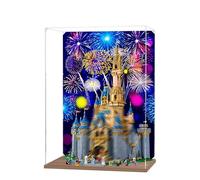 Vitrine en acrylique pour modèle Lego 43222 Château - 3 mm - Étanche à la poussière - Vitrine compatible avec Lego 43222 (modèle non inclus) (fond en bois de 3 mm)