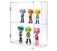 Vitrine en acrylique pour objets de collection, boîte de rangement transparente à 2 niveaux avec vis, 30 x 8,6 x 33,8 cm, support mural ou de bureau, compatible avec les figurines Funko Pop, Lego