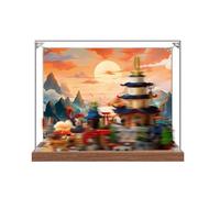 Vitrine en acrylique spécialement conçue pour Lego 71814 Temple City Building Set - Boîte anti-poussière - Seule vitrine compatible avec Lego 71814 (spray arrière + base B)