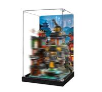 Vitrine en acrylique spécialement conçue pour Lego 71837 City Workshop Building Set Boîte anti-poussière - Seule vitrine compatible avec Lego 71837 (spray arrière + base A)