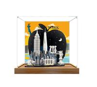 Vitrine en acrylique spécialement fabriquée pour Lego 21066 La grosse pomme à New York City - Boîte anti-poussière - Seulement la vitrine compatible avec Lego 21066 (spray arrière 2 + base B)