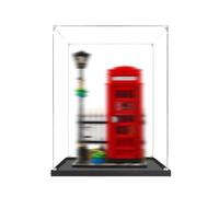 Vitrine en acrylique spécialement fabriquée pour Lego 21347 London Red Telephone Box Building Set de construction - Boîte anti-poussière - Seule vitrine compatible avec Lego 21347 (2 mm)
