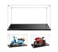 Vitrine en Acrylique Transparente Anti - poussière 40x20x25cm, Base Bleue | MADEHAY Grande Boîte de présentatio pour Lego Model série 10298 42063 42107 60388 60414 80032.