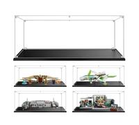 Vitrine en Acrylique Transparente Anti - poussière 40x25x15cm, Noir Base | MADEHAY Grande Boîte de présentatio pour Lego Model série 10291 71773 75140 76237 80020.