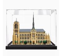 Vitrine en Acrylique Transparente pour Lego 21061 Notre Dame de Paris - Boîte de Rangement pour étui（Modèle Non Inclus） (3 mm Base Noire)