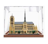 Vitrine en Acrylique Transparente pour Lego 21061 Notre Dame de Paris - Boîte de Rangement pour étui（Modèle Non Inclus） (3mm Base Marron)