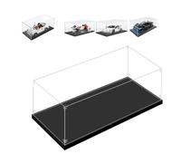 Vitrine en Acrylique Transparente pour Lego Figurines d'action,Vitrine Voiture Miniature pour Moto Figurines Jouets Objets de Collection (Base Noire, 40x20x20CM)