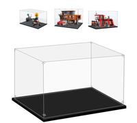 Vitrine en Acrylique Transparente pour Lego Figurines d'action,Vitrine Voiture Miniature pour Moto Figurines Jouets Objets de Collection (Base Noire, 40x20x30CM)