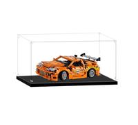Vitrine en Acrylique Transparente pour Lego Figurines d'action,Vitrine Voiture Miniature pour Moto Figurines Jouets Objets de Collection (Base Noire, 30x20x20CM)