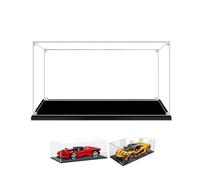 Vitrine en Acrylique Transparente pour Lego Figurines d'action,Vitrine Voiture Miniature pour Moto Figurines Jouets Objets de Collection (Base Noire, 60x30x20CM)