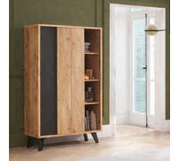Vitrine en bois avec porte vitrée avec LED PEDRO