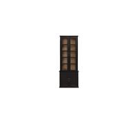 Vitrine en bois de manguier noir, avec portes, rangement, haute et mince, droit - Chehoma, Auriac - 85x30x222 cm
